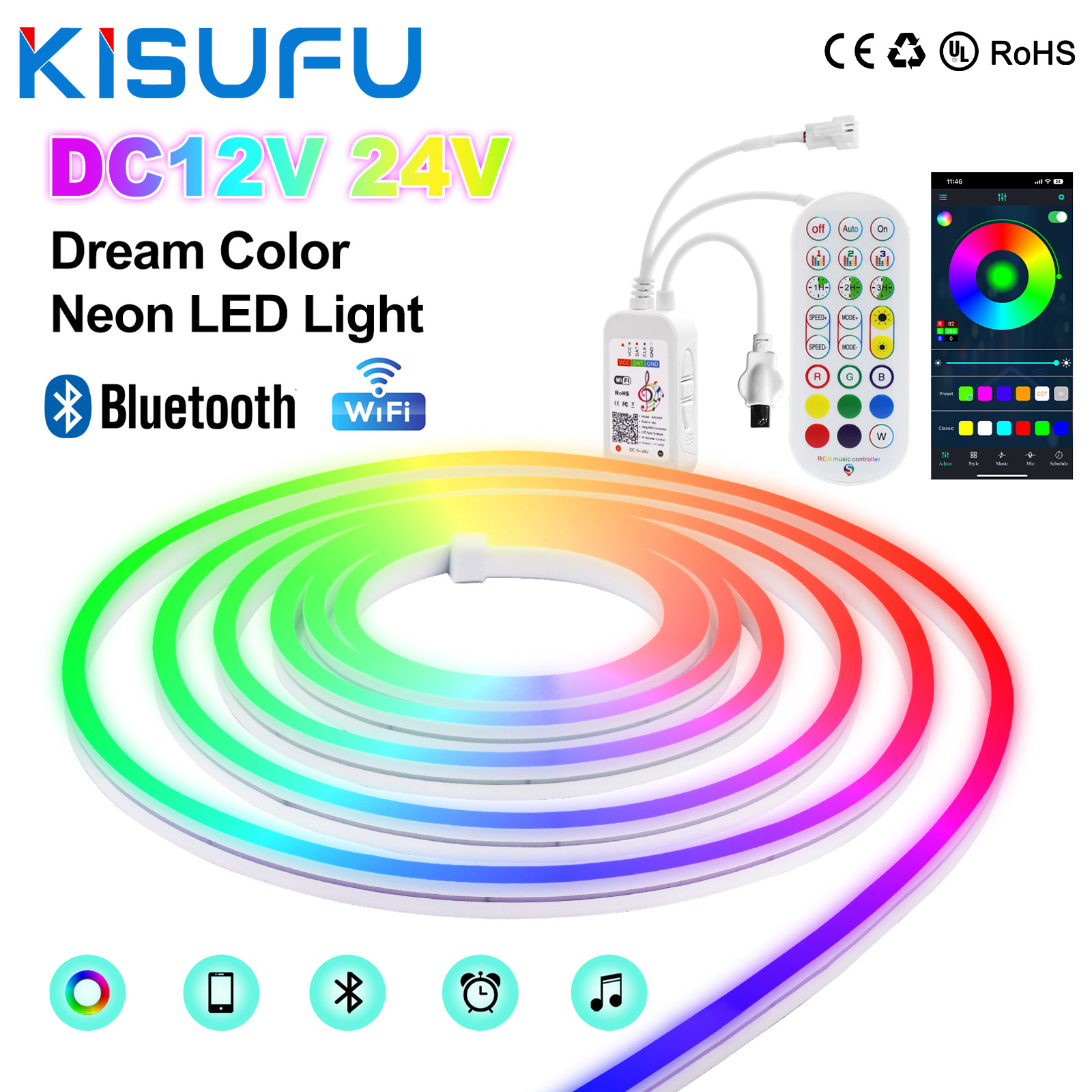 Smart Garden Led Lights - RGBIC Neon Strip LED Light 12/24V