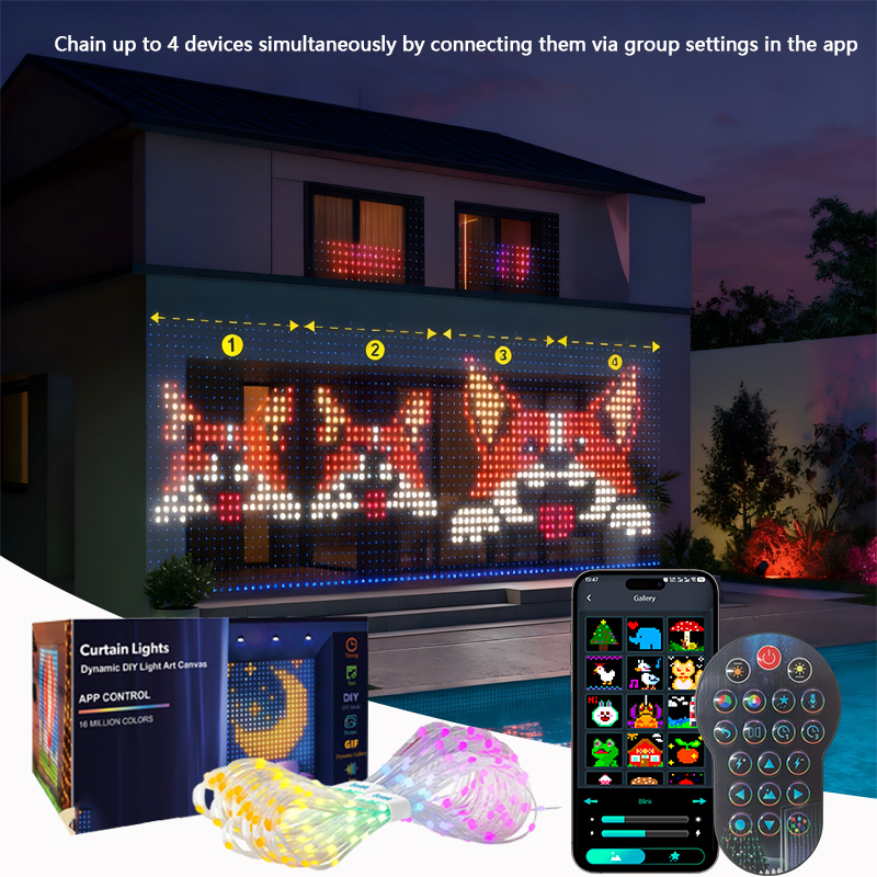 Smart Garden Led Lights - 1/2PCS Smart RGB Curtain Lights LED