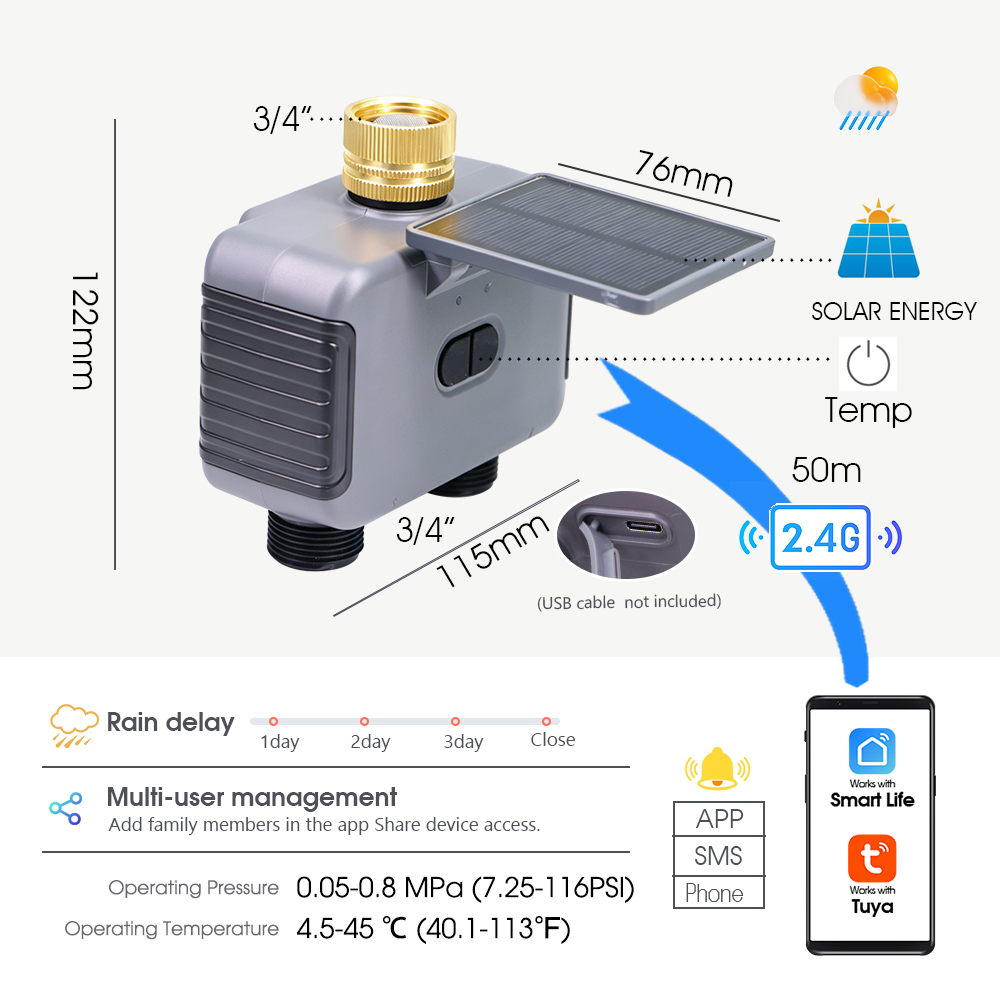 Tuay Smart Solar 2-Zone Wateri - Smart Garden Nursery ulasan dan harga
