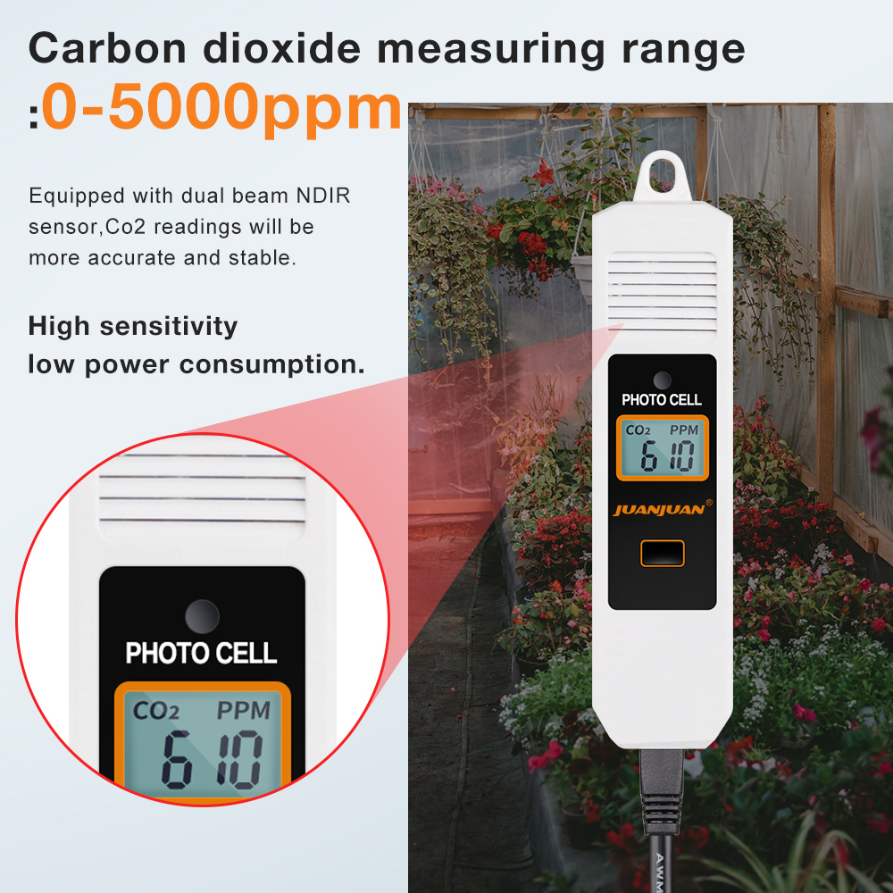 0~5000ppm CO2 Controller LCD D - Smart Garden Greenhouse ulasan dan harga