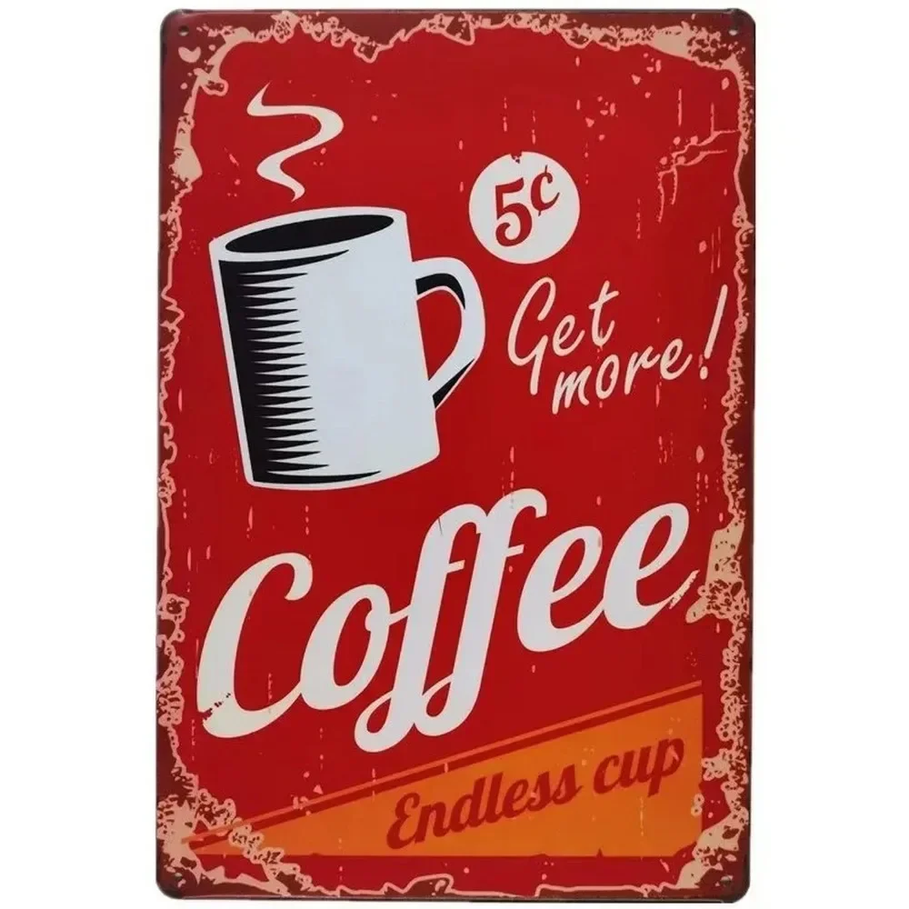 Plaque Metal Signs Drink Coffe - Smart Garden In Home ulasan dan harga