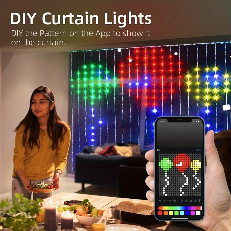 1/2PCS Smart RGB Curtain Light - Smart Garden Led Lights ulasan dan harga