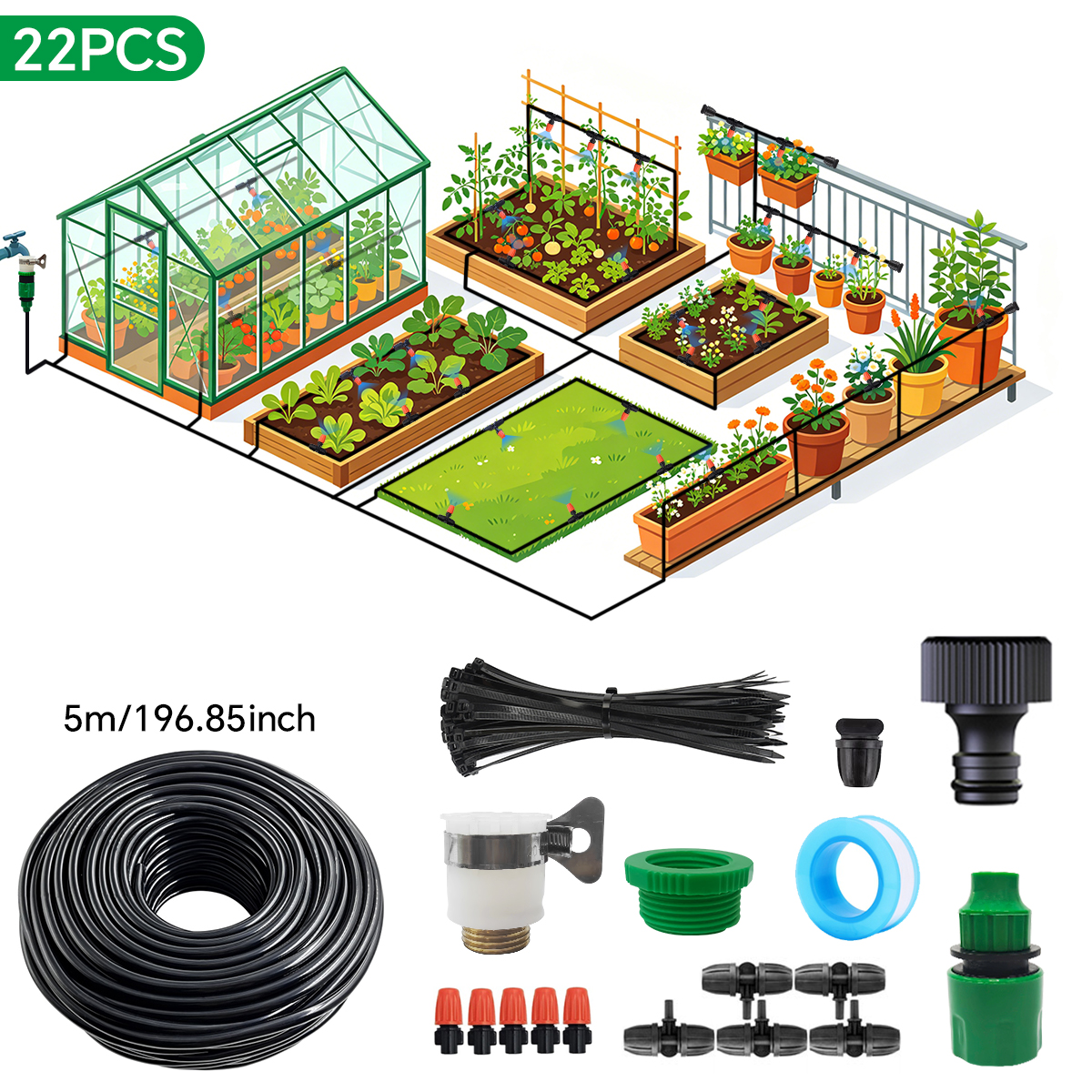 30-5M Garden Irrigation System - Smart Garden Greenhouse ulasan dan harga