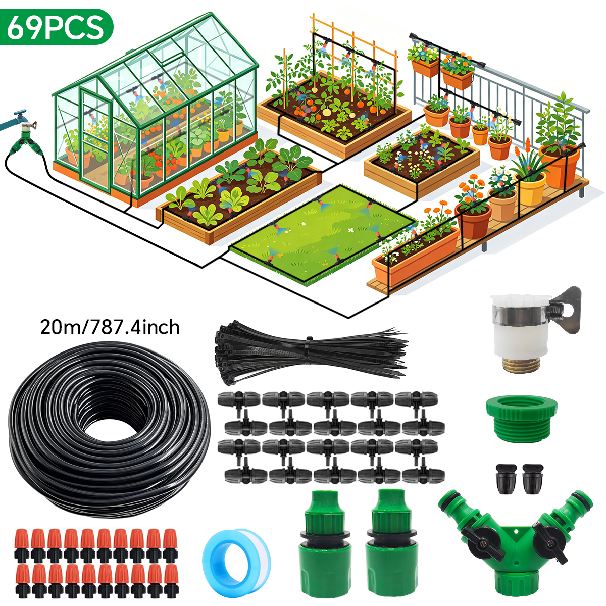 30-5M Garden Irrigation System - Smart Garden Greenhouse ulasan dan harga