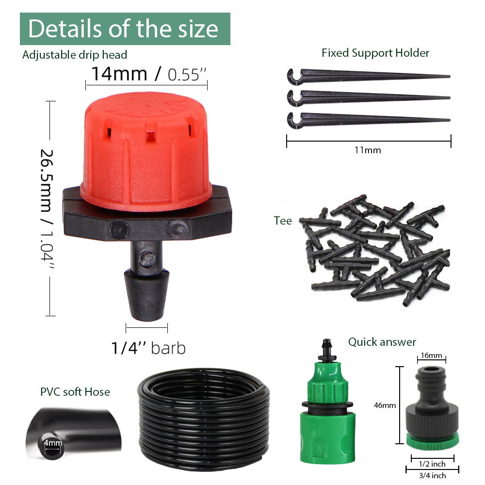 50-5M 1/4'' Hose Adjustable Dr - Smart Garden Technology ulasan dan harga
