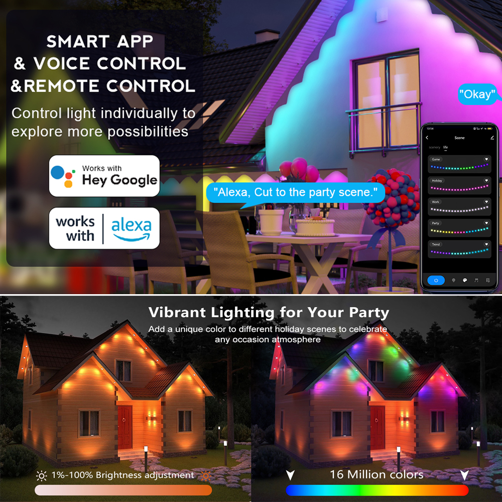 Smart WIFI RGB Eaves Lighting  - Smart Garden Led Lights ulasan dan harga