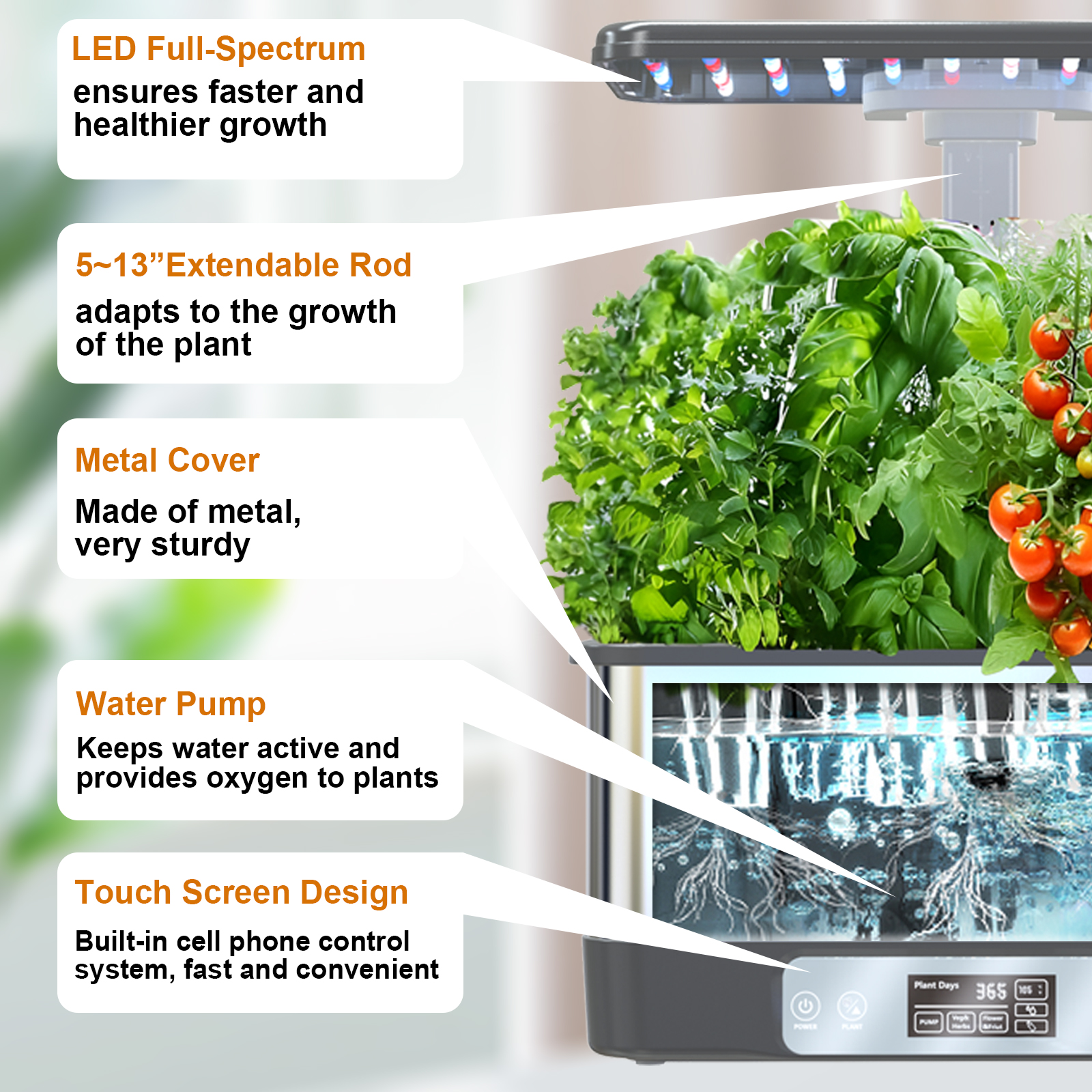 Smart Hydroponic System with L - Smart Garden Led Lights ulasan dan harga