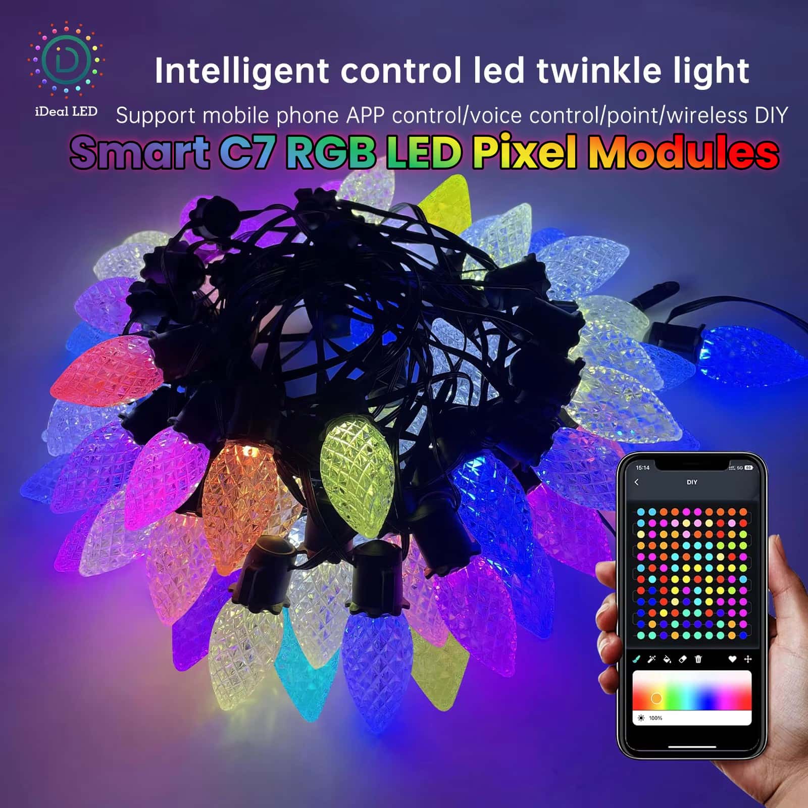New Smart C7 RGB LED Pixel Mod - Smart Garden Led Lights ulasan dan harga